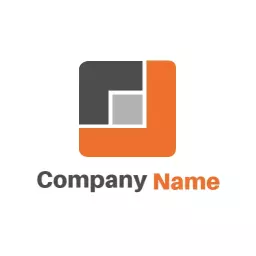 Modern Grey and Orange Geometric Square Design Logo Template