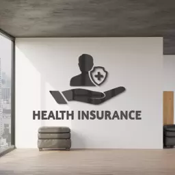 Modern Health Insurance Mockup Featuring Professional Services Logo Template