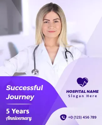 Modern Healthcare Anniversary Celebration Poster Template