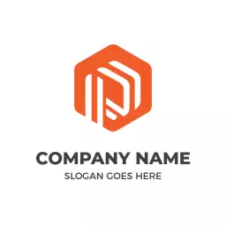 Modern Hexagonal Orange P Letter Design for Branding Logo Template