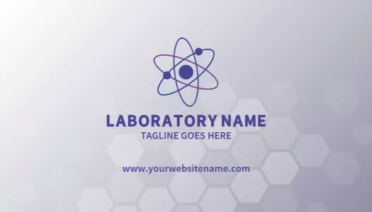 Modern Hexagonal Purple Laboratory Medical Business Card Template