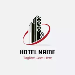 Modern High-Rise Hotel Architecture with Elegant Design Logo Template