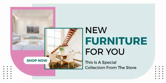 Modern Home Interior with Stylish Furniture Offer Tarpaulins Template