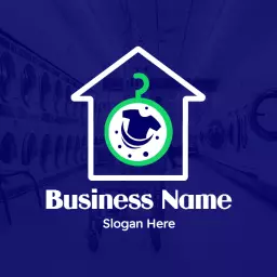 Modern House Design Featuring Fresh Laundry Services Logo Template