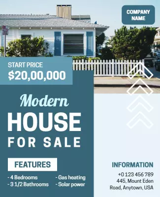Modern House for Sale Advertising Flyer Template