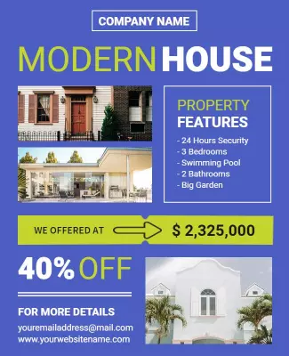 Modern House Property Sale Flyer Template