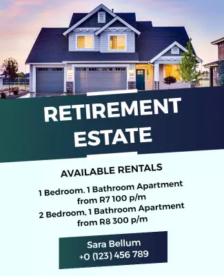 Modern Housing Rentals in Retirement Estate Poster Template