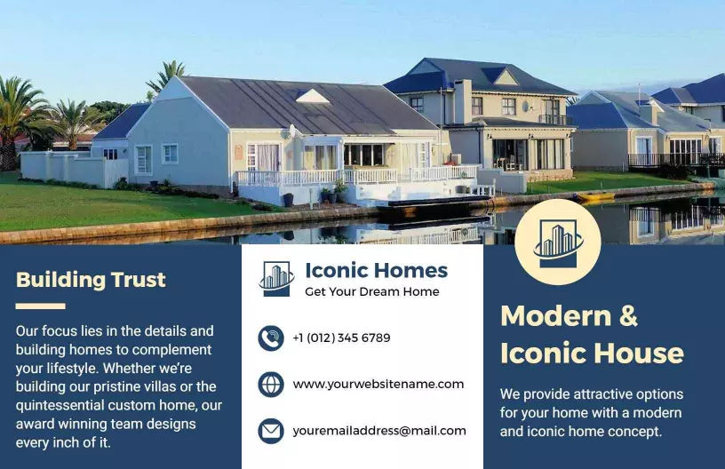 Modern Iconic Homes Luxury Real Estate Brochure Template