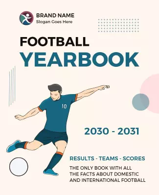 Modern Illustrated Football Yearbook Design Poster Template