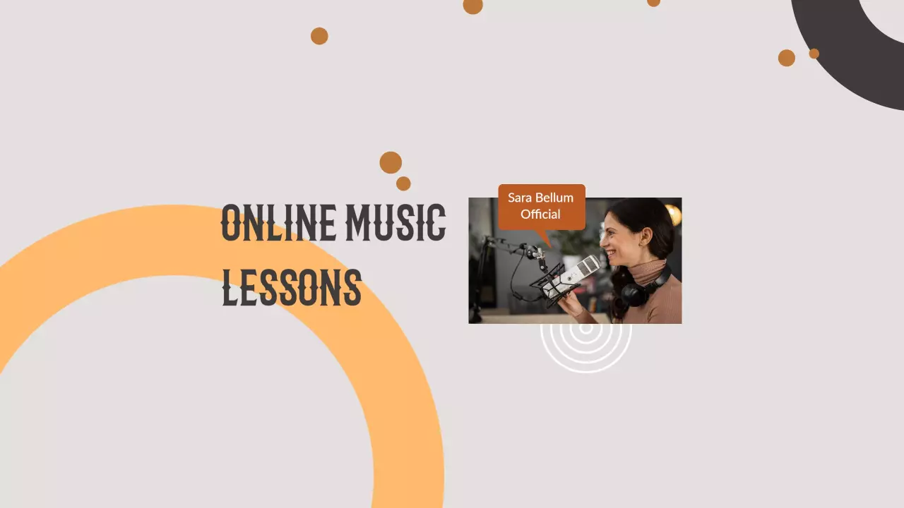 Modern Illustrated Music Lessons with Unique Shapes YouTube Banner Template