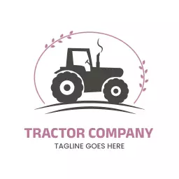 Modern Illustration of a Tractor for Agricultural Company Logo Template