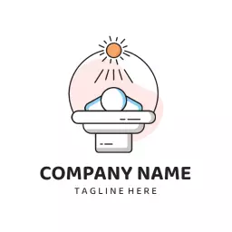 Modern Illustration of Relaxation in a Solarium Logo Template