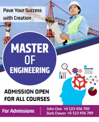 Modern Industrial Themed Engineering Admission Poster Template