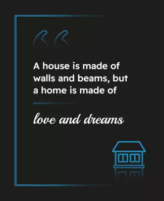 Modern Inspirational Quote on Home and Dreams Poster Template