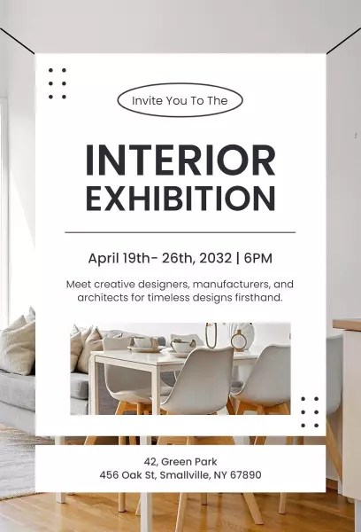 Modern Interior Design Art Exhibition Invitation Template