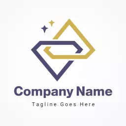 Modern Interlocking Diamonds with Elegant Stars Logo Template