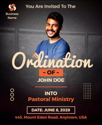 Modern Invitation to Ordination Ceremony Poster Template