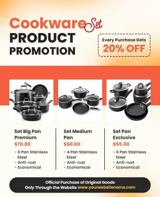 Modern Kitchen Cookware Promotion Sale Poster Template