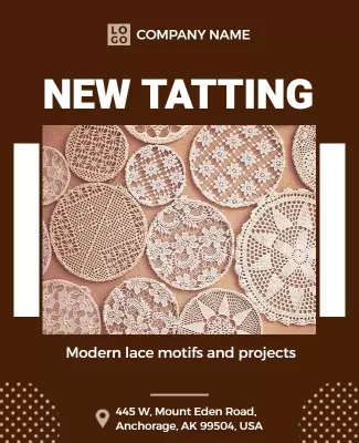 Modern Lace Tatting Workshop Flyer Template