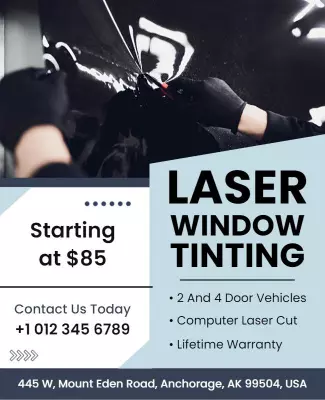 Modern Laser Window Tinting Service Promotion Poster Template