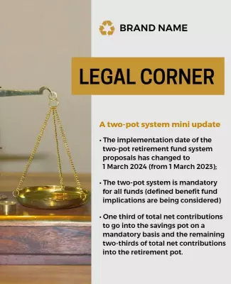 Modern Legal Update on Two-Pot Retirement System Poster Template