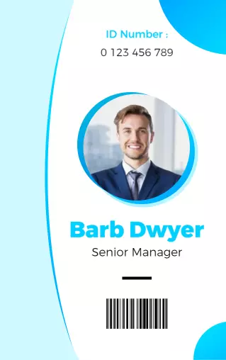 Modern Light Blue Professional Identity Card Template