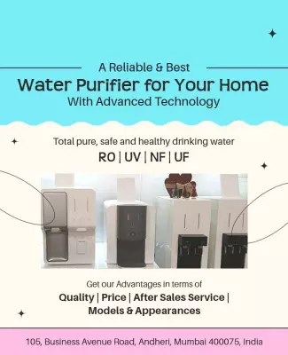 Modern Light Blue Water Purifier Home Technology Poster Template