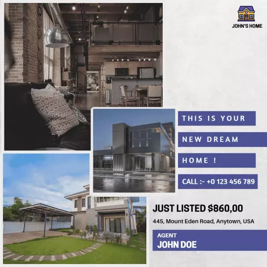 Modern Luxury Home with Pool and Spacious Interiors Ad Template