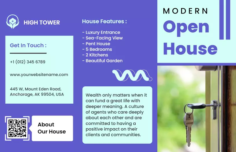 Modern Luxury Pent House Open House Features Brochure Template