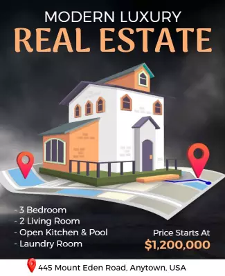 Modern Luxury Real Estate Property Listing Poster Template