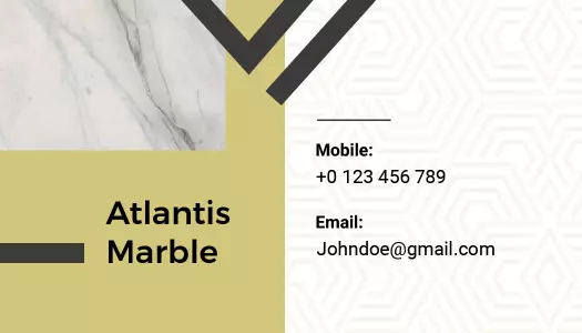 Modern Marble Pattern Gold Atlantis Visiting Card Template