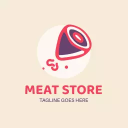 Modern Meat Store Logo Featuring Vibrant Graphic Design Logo Template