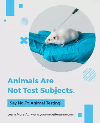 Modern Minimalist Anti-Animal Testing Awareness Poster Template