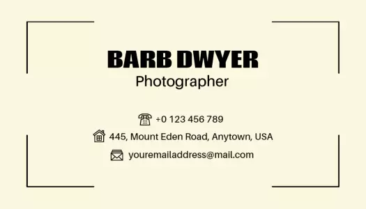 Modern Minimalist Beige Photography Business Card Template