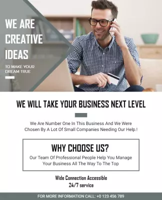 Modern Minimalist Business Growth Service Poster Template