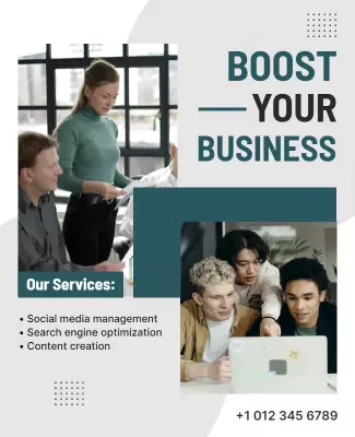 Modern Minimalist Business Growth Strategy Poster Template