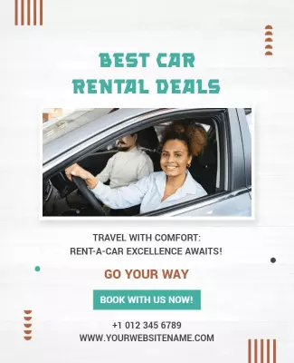 Modern Minimalist Car Rental Services Poster Template
