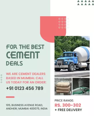 Modern Minimalist Cement Deals Advertising Poster Template