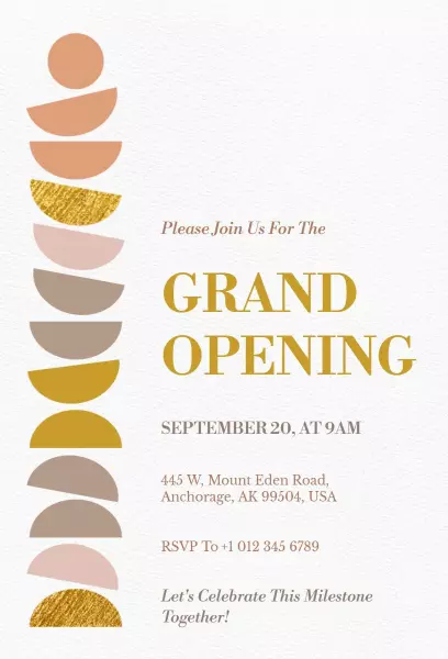 Modern Minimalist Chic Grand Opening Celebration Invitation Template