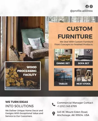 Modern Minimalist Custom Furniture Design Poster Template