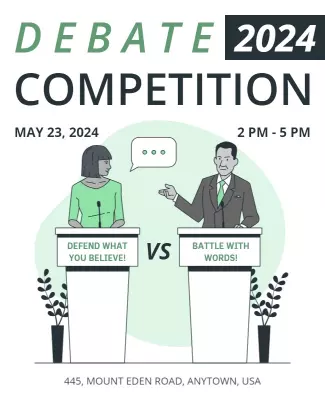 Modern Minimalist Debate Competition 2024 Poster Template