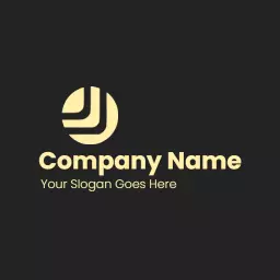 Modern Minimalist Design Featuring Gold and Black Company Logo Template