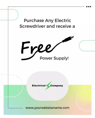 Modern Minimalist Electric Tool Promotion Poster Template