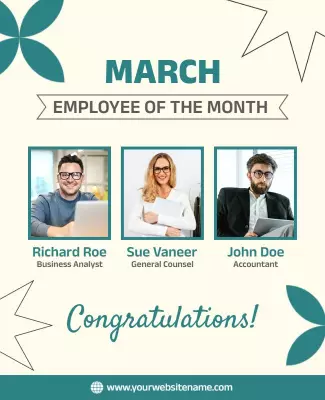 Modern Minimalist Employee of the Month Recognition Poster Template