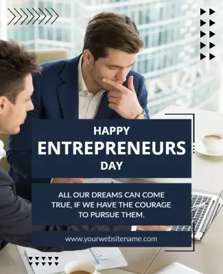 Modern Minimalist Entrepreneurs Day Celebration Poster Template