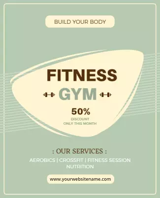 Modern Minimalist Fitness Gym Promotion Poster Template