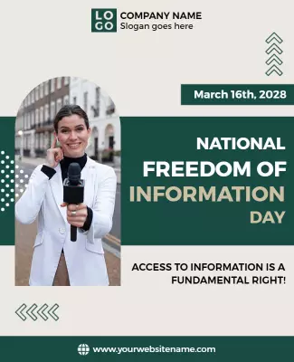 Modern Minimalist Freedom of Information Day Poster Template