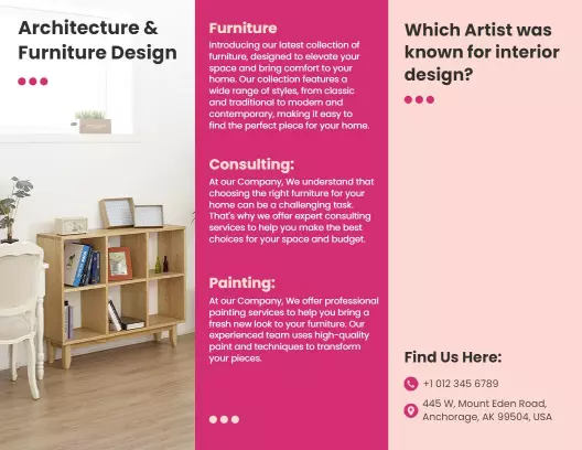 Modern Minimalist Furniture Collection and Design Brochure Template