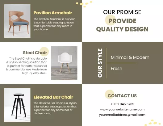 Modern Minimalist Furniture Seating Solutions Brochure Template