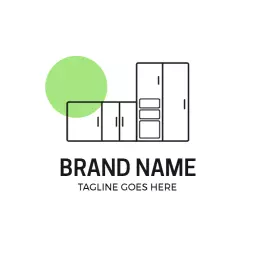 Modern Minimalist Green Design for Home Decor Logo Template